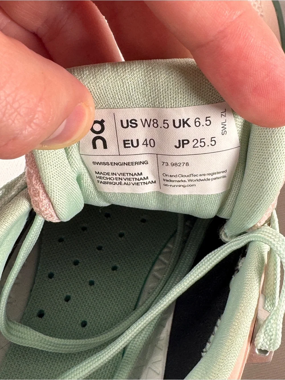 Size 8.5 - ON Cloudwander Waterproof Doe/Ivy (Pink & Green) Women’s